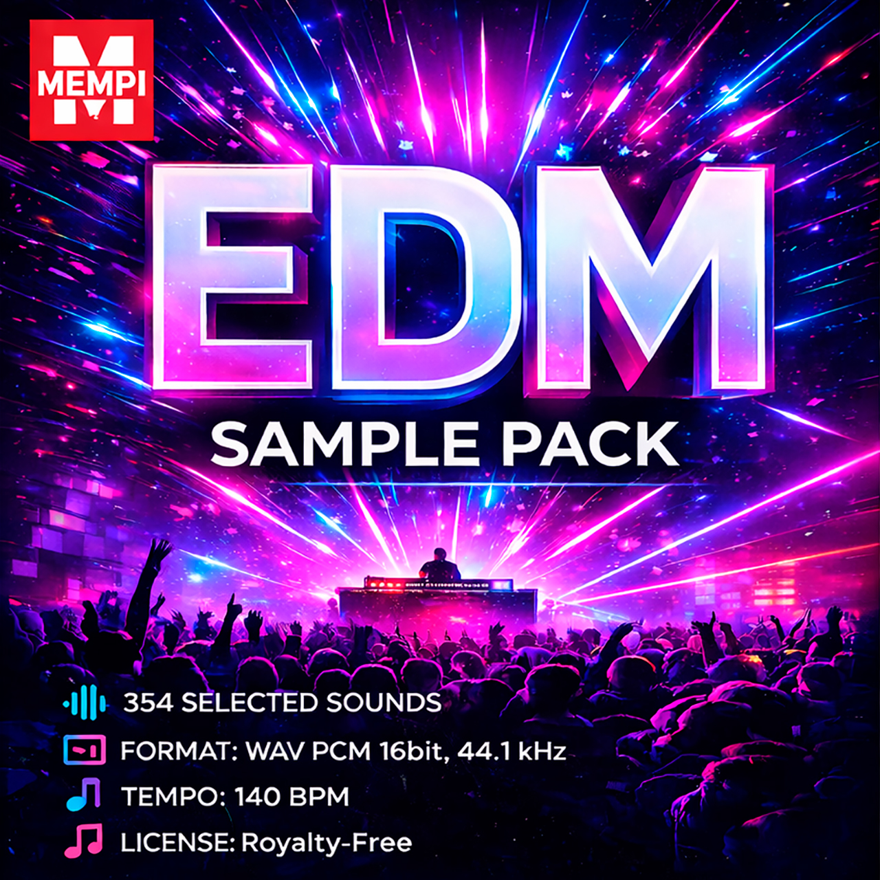 Wedm Samples EDM Sample Pack | Royalty-Free EDM WAV Samples for Producers | Mempi